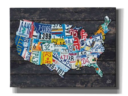 USA License Plate Map  by Britt Hallowell, Canvas Wall Art For Discount