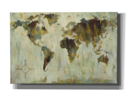 Bronze World Map  by Silvia Vassileva, Canvas Wall Art For Cheap