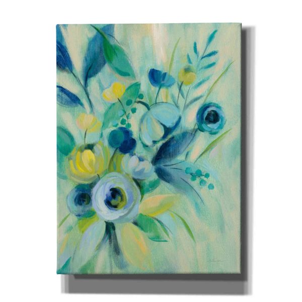 Elegant Blue Floral I  by Silvia Vassileva, Canvas Wall Art Fashion