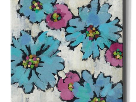 Graphic Pink and Blue Floral III  by Silvia Vassileva, Canvas Wall Art For Sale