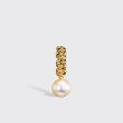 Yellow Gold and White Pearl Beaching Earrings For Discount