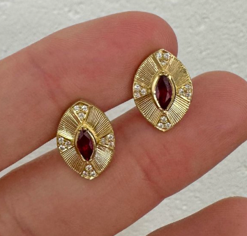 Brooke Gregson - Talisman Ruby Engraved Earrings For Discount