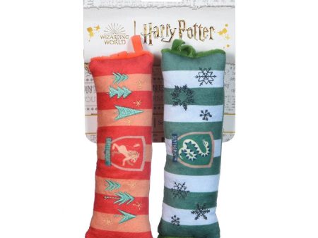 Harry Potter: Holiday Plush Squeaker Gryffindor and Slytherin Scarf - 2pc Toy Set Online Sale