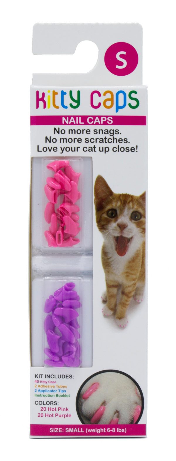 Kitty Caps Nail Caps: Hot Purple & Hot Pink, 40 Count Online now