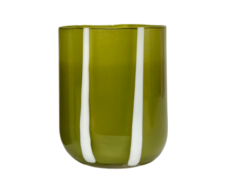 Atina Glassware - Olive & White Online Hot Sale