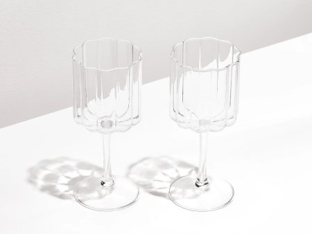 WAVE WINE GLASSES - CLEAR Hot on Sale