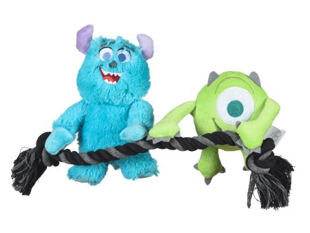 Disney Pixar: Monsters, Inc. Sulley & Mike Hanging Plush Rope Squeaker Pet Toy Online