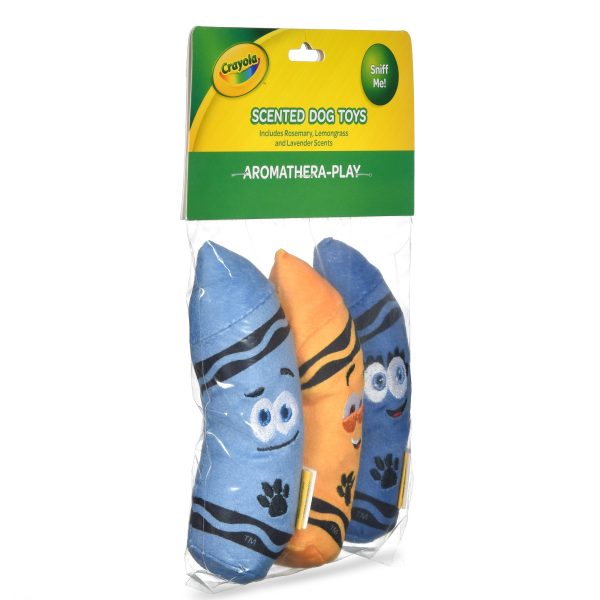 Crayola: 6  Aromatherapy Crayon Plush Squeaker Pet Toy 3 Pack Online now