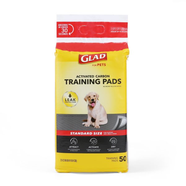 Glad for Pets Activated Carbon Training Pads for Puppies and Senior Dogs, 50 Count For Cheap