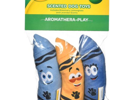 Crayola: 6  Aromatherapy Crayon Plush Squeaker Pet Toy 3 Pack Online now