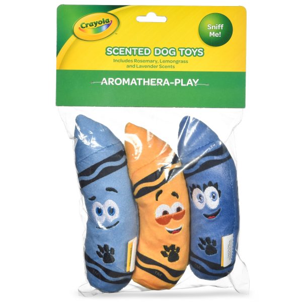 Crayola: 6  Aromatherapy Crayon Plush Squeaker Pet Toy 3 Pack Online now