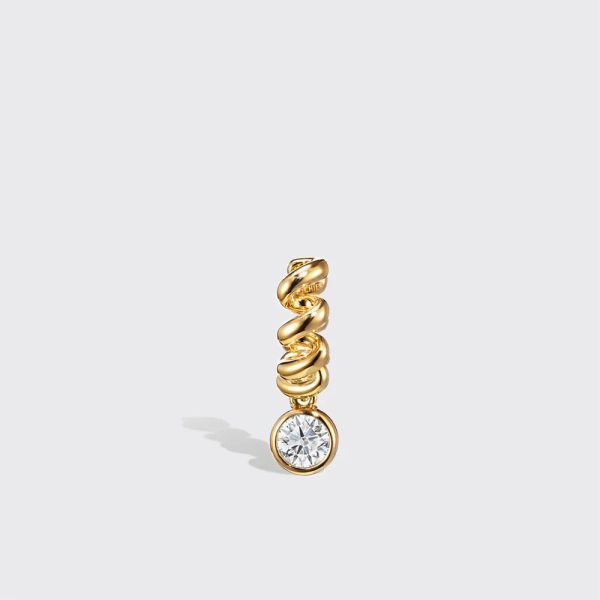 Yellow Gold Diamond Slinkee Drop Earrings Discount