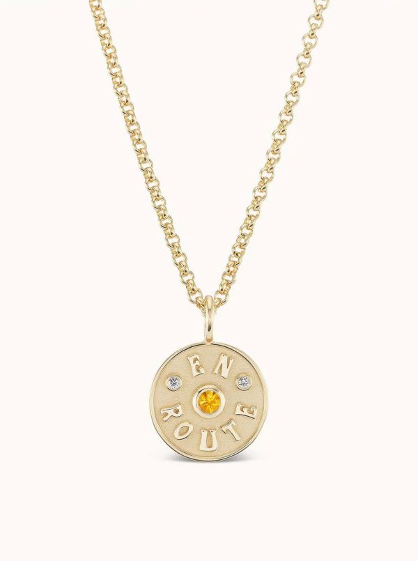 Marlo Laz - Mini En Route Necklace Citrine Online Sale