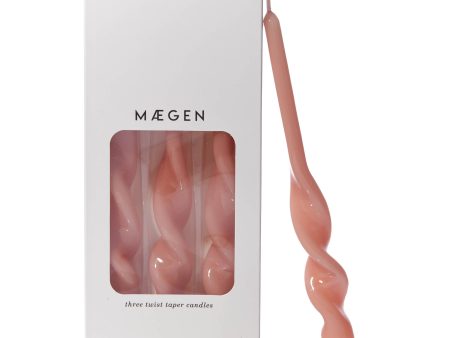 MÆGEN Twist Taper Candles - 3 Pack - Plaster Pink Online now