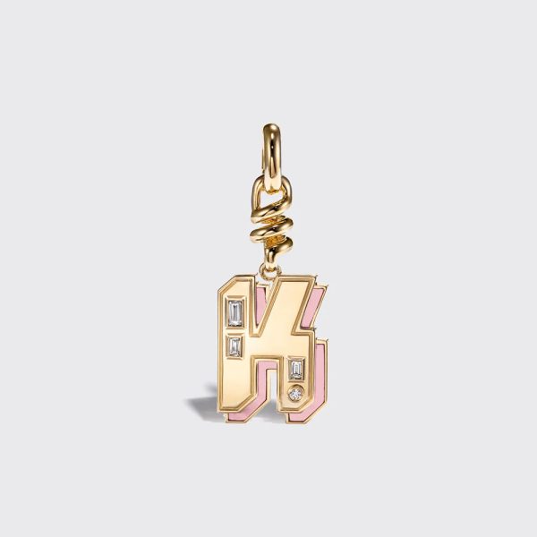 Pink Opal Nostalgia Letter Charm on Sale