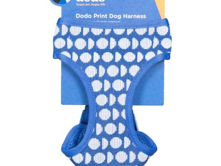 The Dodo Dog Harness, Blue Dodo Print Supply