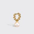 Yellow Gold and White Pearl Beaching Earrings For Discount