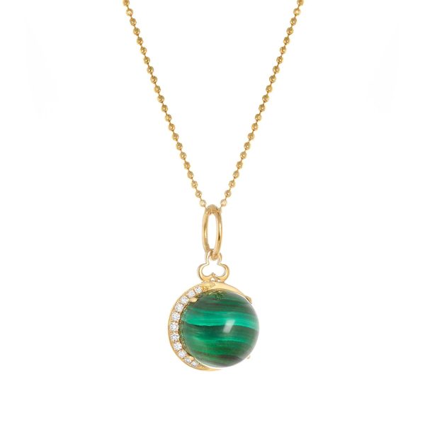 Devon Woodhill - Cabochon  Moon Charm  | Malachite For Cheap