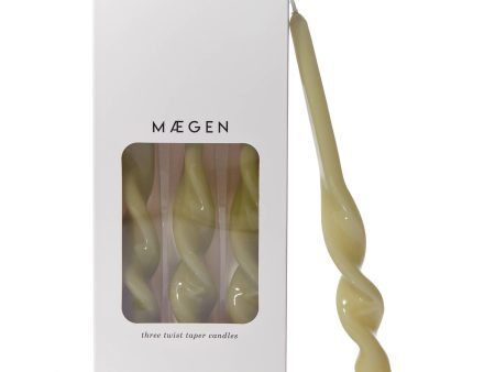 MÆGEN Twist Taper Candles - 3 Pack - Leaf Green Online Hot Sale