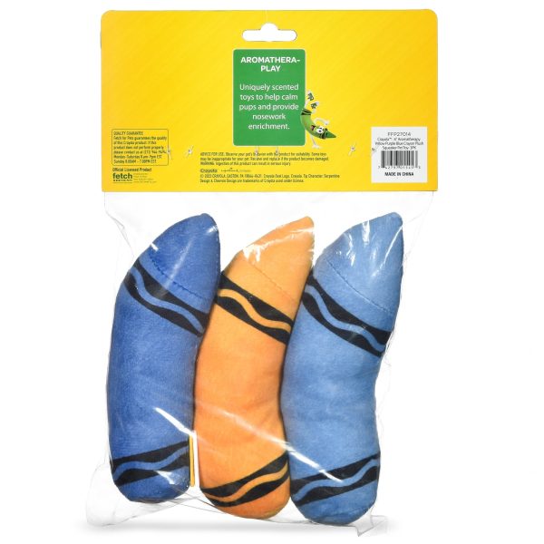 Crayola: 6  Aromatherapy Crayon Plush Squeaker Pet Toy 3 Pack Online now