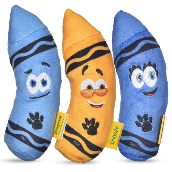 Crayola: 6  Aromatherapy Crayon Plush Squeaker Pet Toy 3 Pack Online now