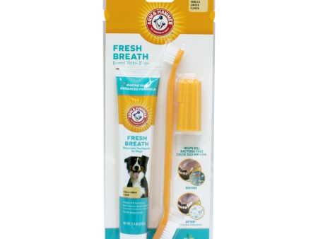 Arm & Hammer Fresh Breath Dental Kit for Dogs, Vanilla Ginger For Sale