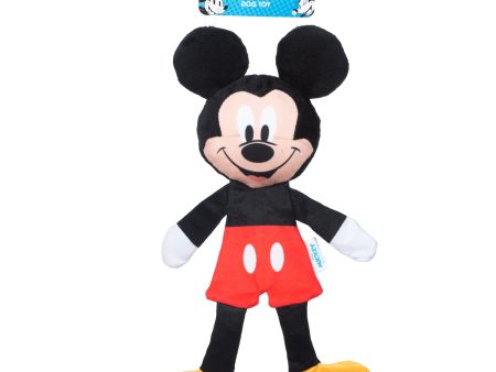 Disney for Pets Mickey Mouse Plush Squeaker with Crinkle Flattie Body Dog Toy Cheap