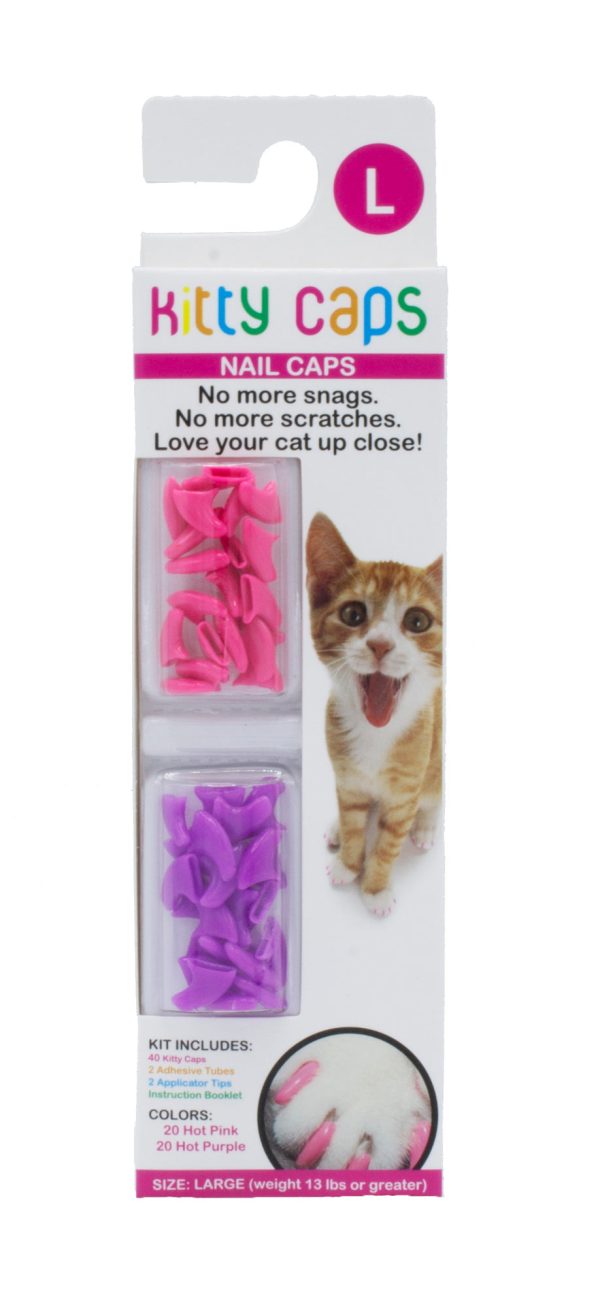 Kitty Caps Nail Caps: Hot Purple & Hot Pink, 40 Count Online now