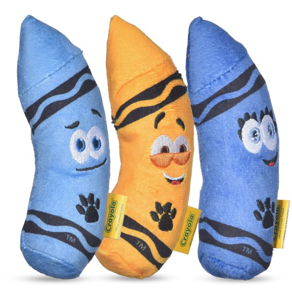 Crayola: 6  Aromatherapy Crayon Plush Squeaker Pet Toy 3 Pack Online now