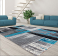 Copper Abstract Area Rug Blue Fashion