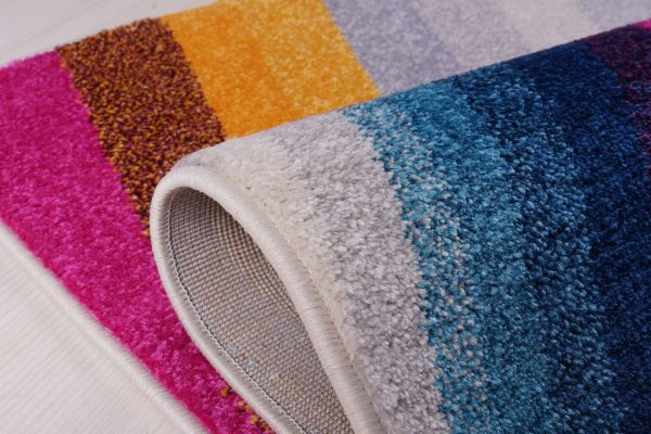 Opal Abstract Style Rainbow Contemporary Modern Indoor Mat Carpet in Multicolor, 2x3 (1 10  x 2 11 , 57cm x 90cm), 2x3 (1 10  x 2 11 , 57cm x 90cm), Multicolor Cheap