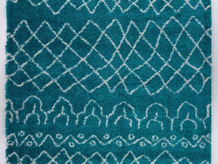 Shaggy Turquoise Ivory Vancouver Area Rug Online now