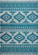 Damask Trellis Turquoise Ivory Shaggy Area Rug Online Hot Sale