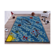 Universe Theme Innovative Indoor Kids Area Rug Carpet in Blue and Yellow Online Sale