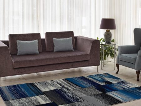 Copper Blue Grey Area Rug on Sale