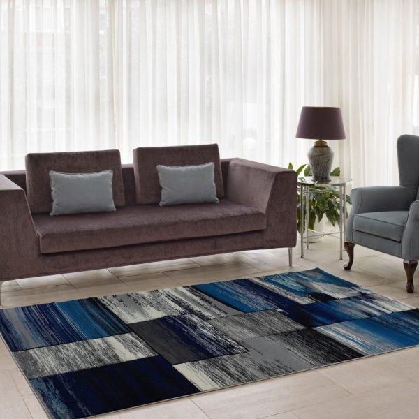 Copper Blue Grey Area Rug on Sale