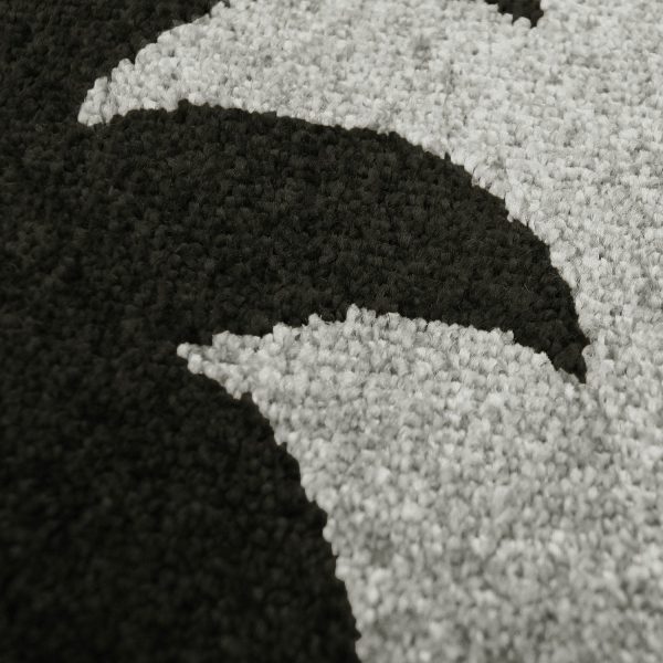 Grey Black Flower Area Rug on Sale