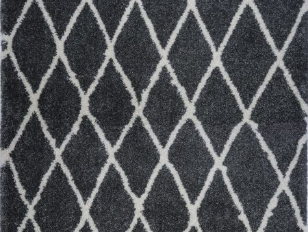 Toronto Trellis Dark Grey Ivory Area Rug Online