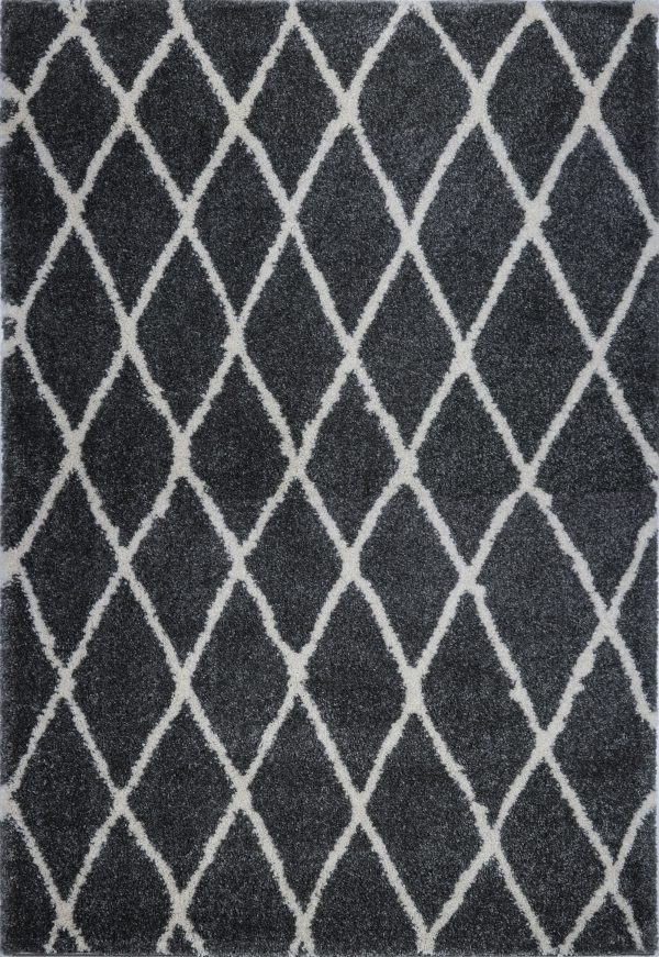 Toronto Trellis Dark Grey Ivory Area Rug Online