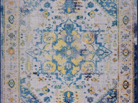 Modena Traditional Design Turkish Machine Made Beautiful Indoor Mat Carpet in Blue Multicolor, 2x3 (1 10  x 2 11 , 57cm x 90cm), 2x3 (1 10  x 2 11 , 57cm x 90cm), Blue Multi For Cheap