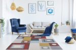 Ayala Bohemian Squares and Rounds Multicolor Area Rug Hot on Sale