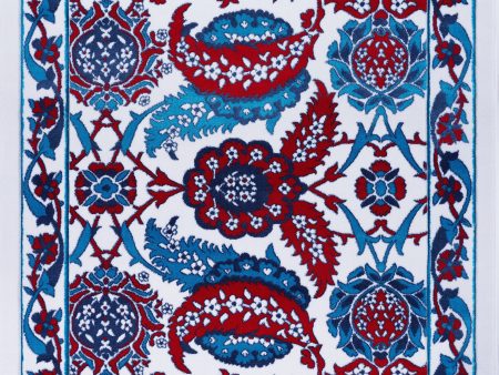 Blue Red Ornamental Turkish Area Rug Sale