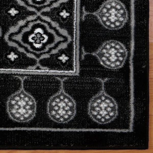 Burlington Black Gray Area Rug Fashion