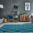 Toronto Trellis Turquoise Ivory Area Rug Online Hot Sale