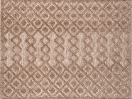 LaDole Rugs Geometric Modern Contemporary Area Rug - Durable Premium Carpet for Living Room, Bedroom, Office, Entrance, and Hallway - Brown, and Cream Beige For Discount