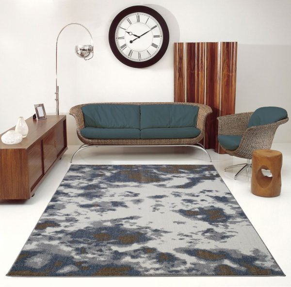 Brampton Ivory Gray Charcoal Area Rug Cheap