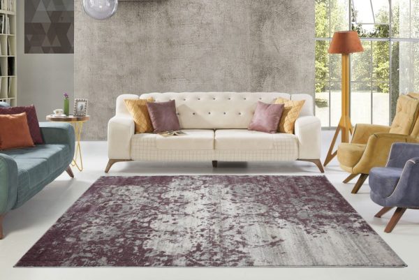 Cherine Champagne Plum Area Rug For Discount