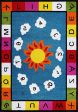 Alphabets Numbers Blue Multi Area Rug Discount