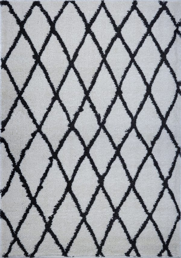 Toronto Trellis Ivory Dark Grey Area Rug For Discount