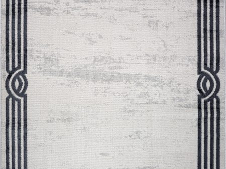 Lucas Dark Light Grey Modern Straps Design Area Rug Online now